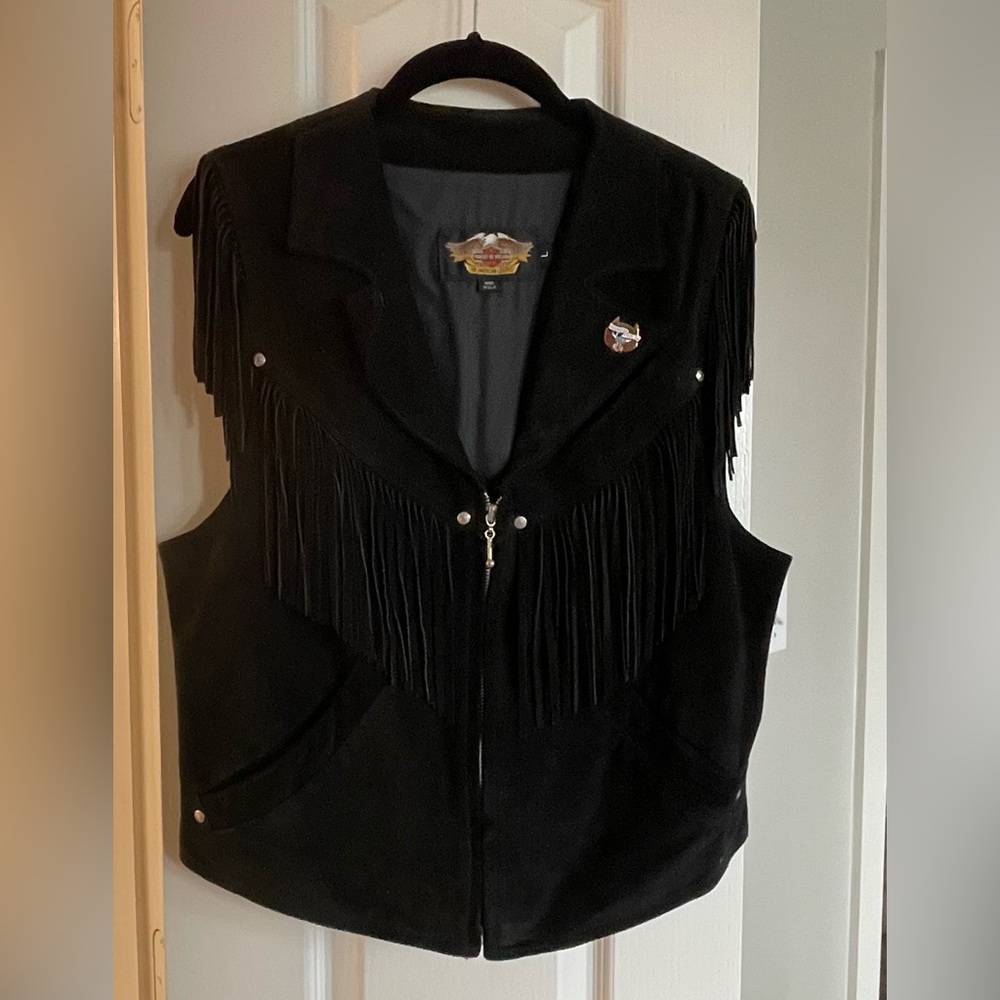 Harley-Davidson Black Fringe Vest ~ Women’s L